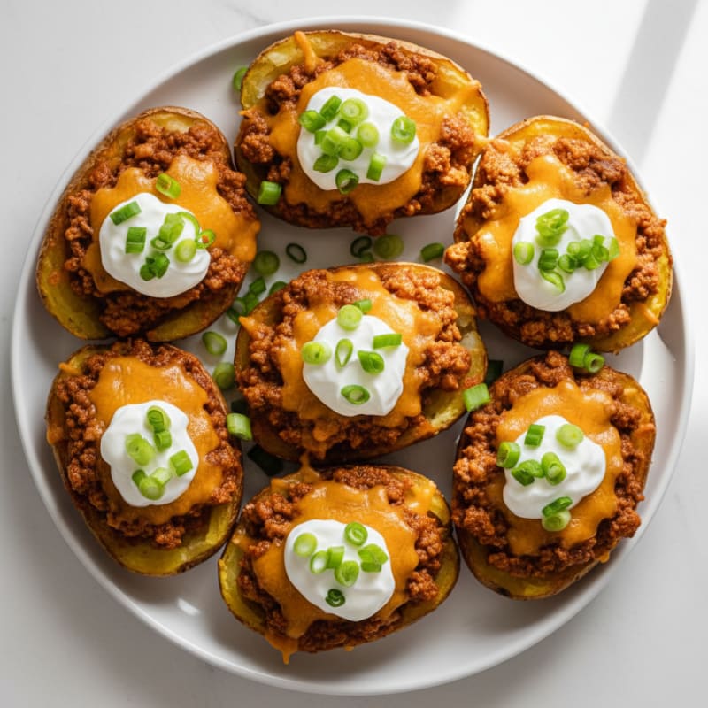 Crispy Chili Cheese Potato Skins