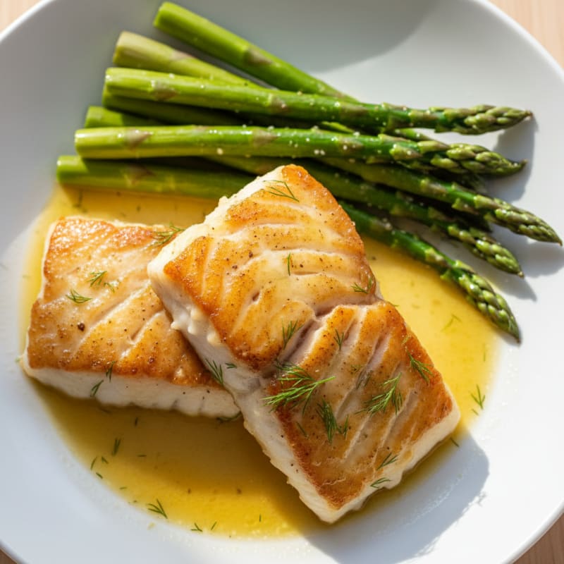 Pan-Seared Cod with Lemon-Dill Sauce