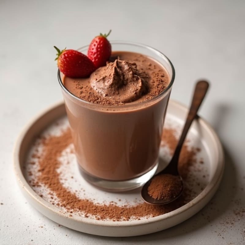 Silky Chocolate Protein Mousse with Almond Butter