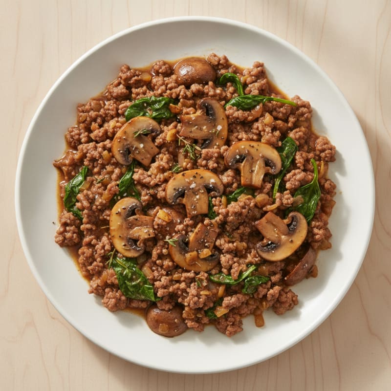 Savory Ground Beef and Mushroom Skillet