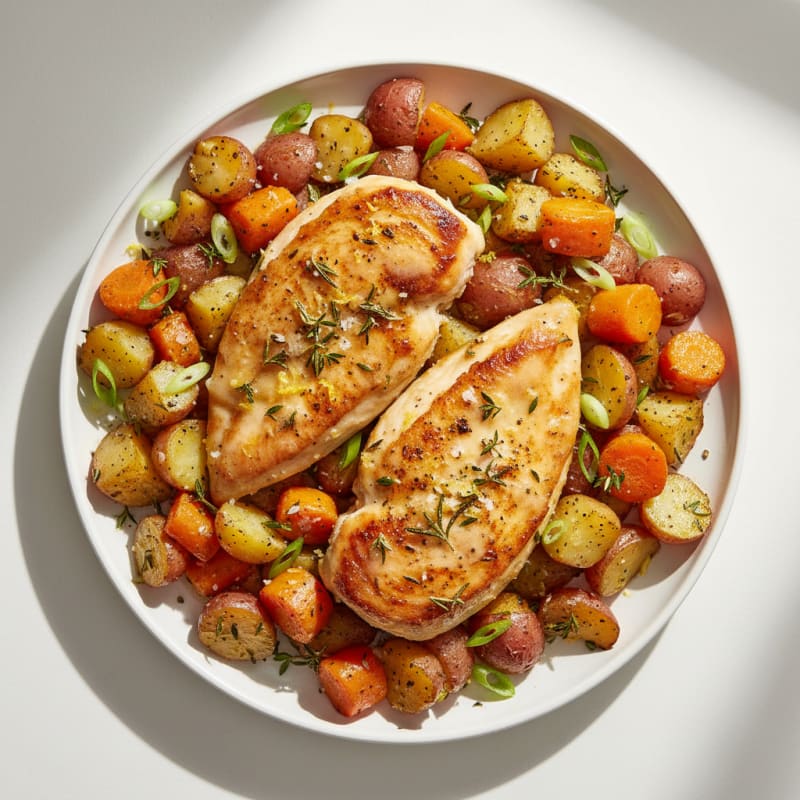 Lemon Herb Chicken with Roasted Root Vegetables