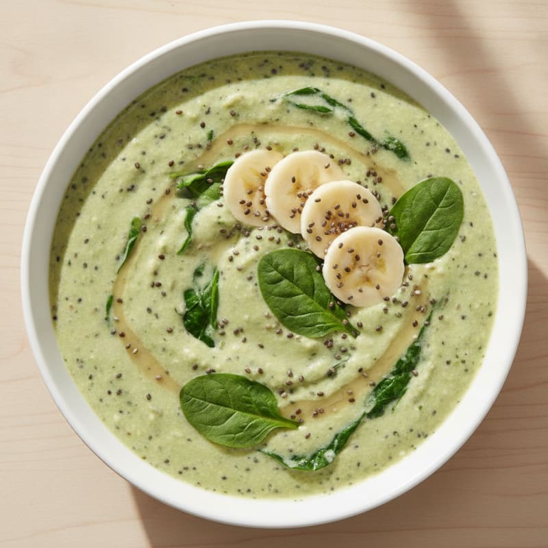 Silky Tofu Protein Smoothie with Chia and Spinach