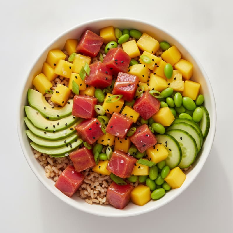 Ahi Tuna Poke Bowl with Tropical Fruit