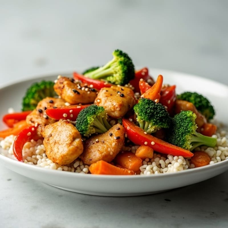 Ginger-Garlic Chicken Stir-Fry with Crispy Vegetables