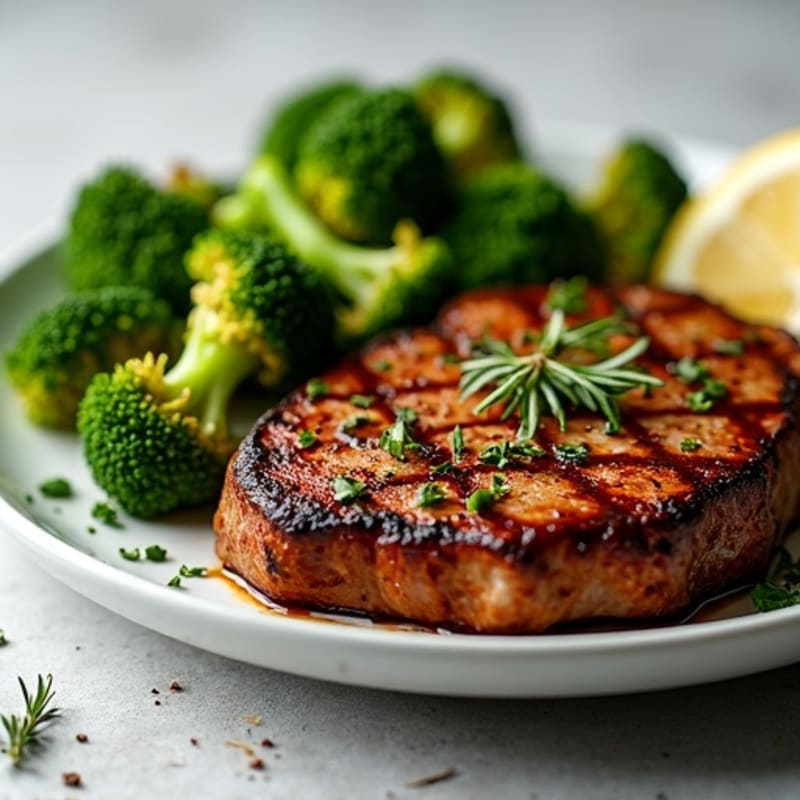 Tender Garlic Herb Tri-Tip Steak with Crispy Roasted Broccoli