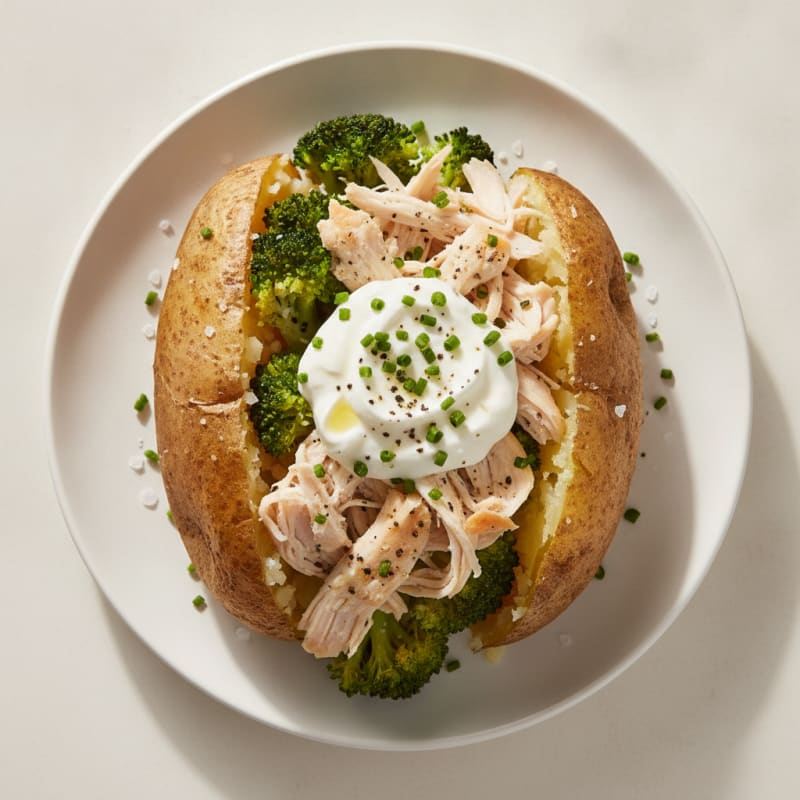 High-Protein Loaded Baked Potatoes with Chives
