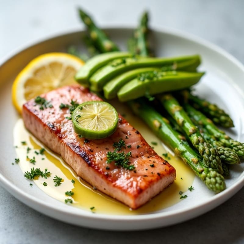 Lemon-Herb Seared Tuna with Roasted Asparagus