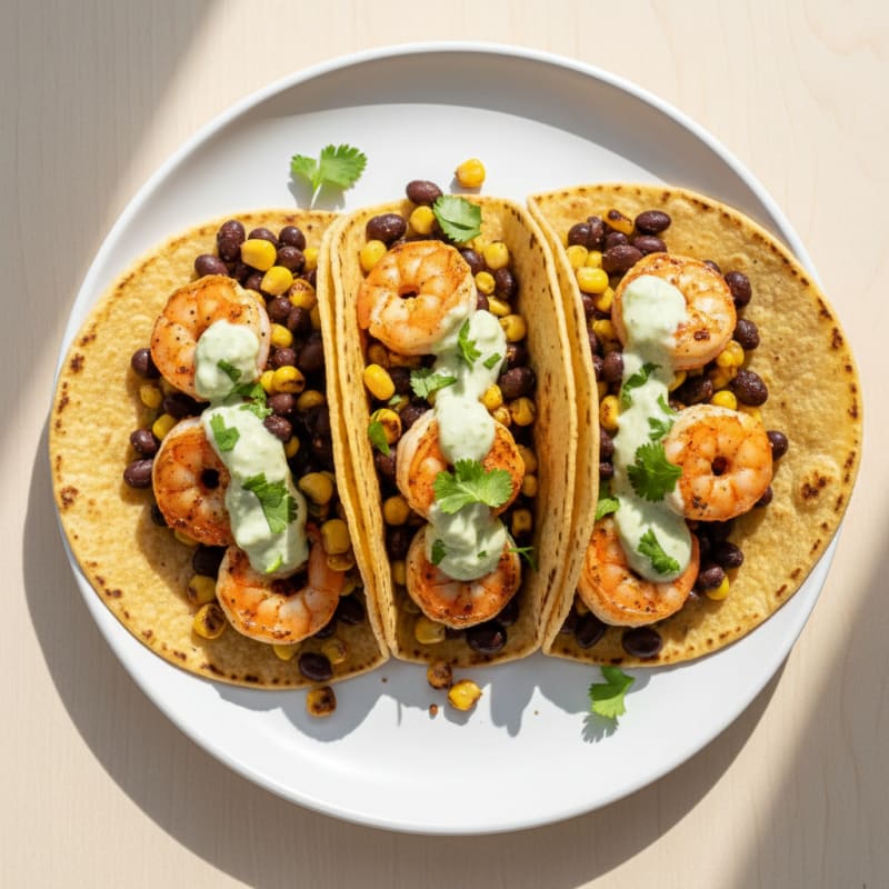 Zesty Black Bean and Corn Tacos