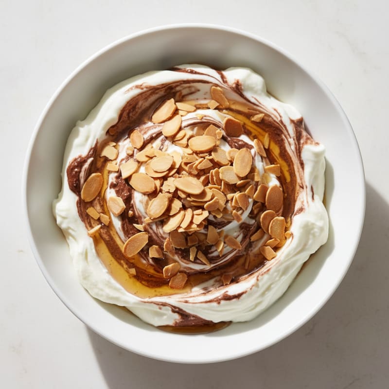 Creamy Greek Yogurt with Chocolate Protein and Almonds