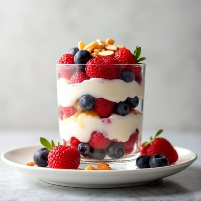 Greek Yogurt Protein Parfait with Mixed Berries