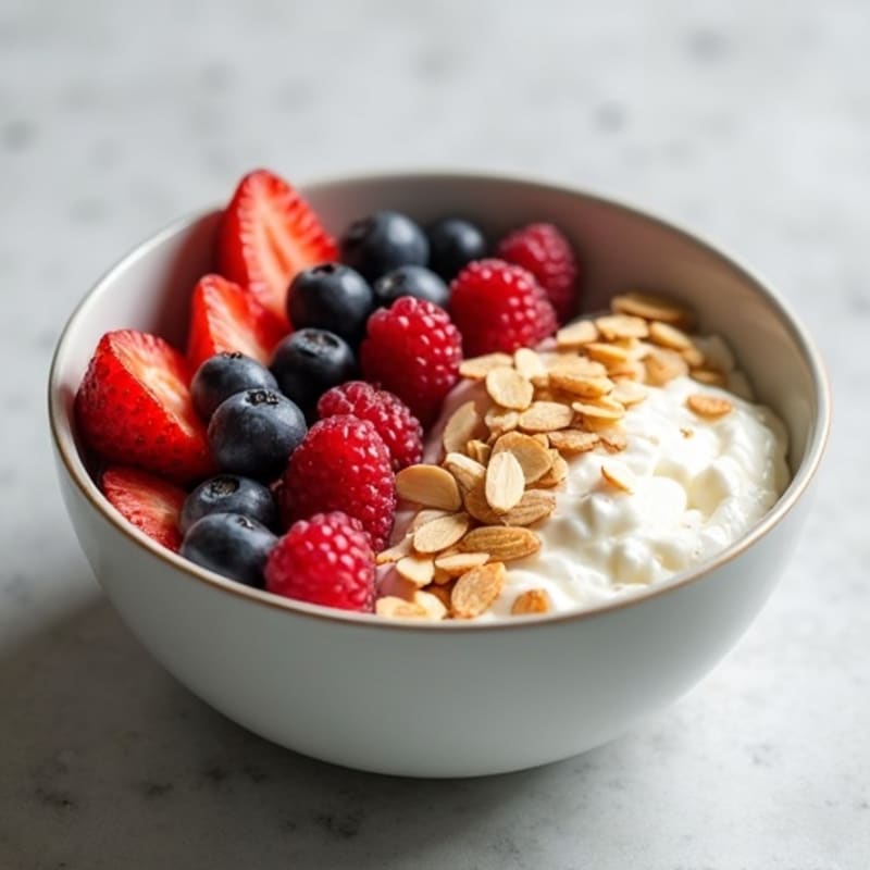 Cottage Cheese Berry Bowl with Toasted Almonds