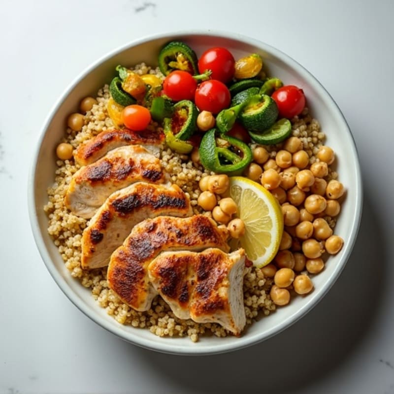 Herb-Spiced Chicken Shawarma Bowl with Roasted Vegetables