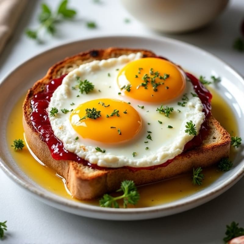 Herb-Garlic Sourdough Toast with Jammy Eggs