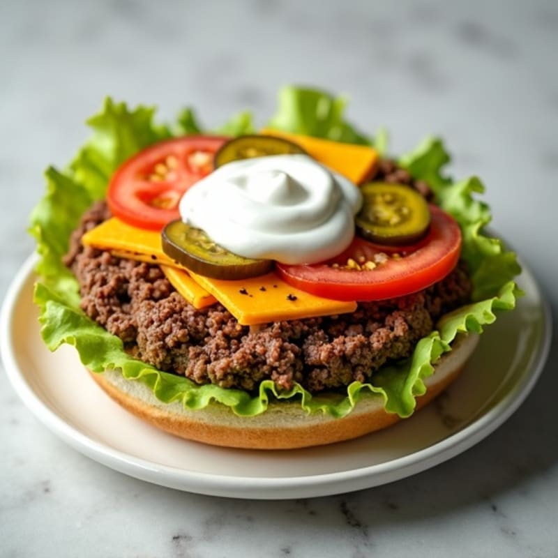 Protein-Packed Lean Ground Beef Big Mac Bowl with Crispy Lettuce