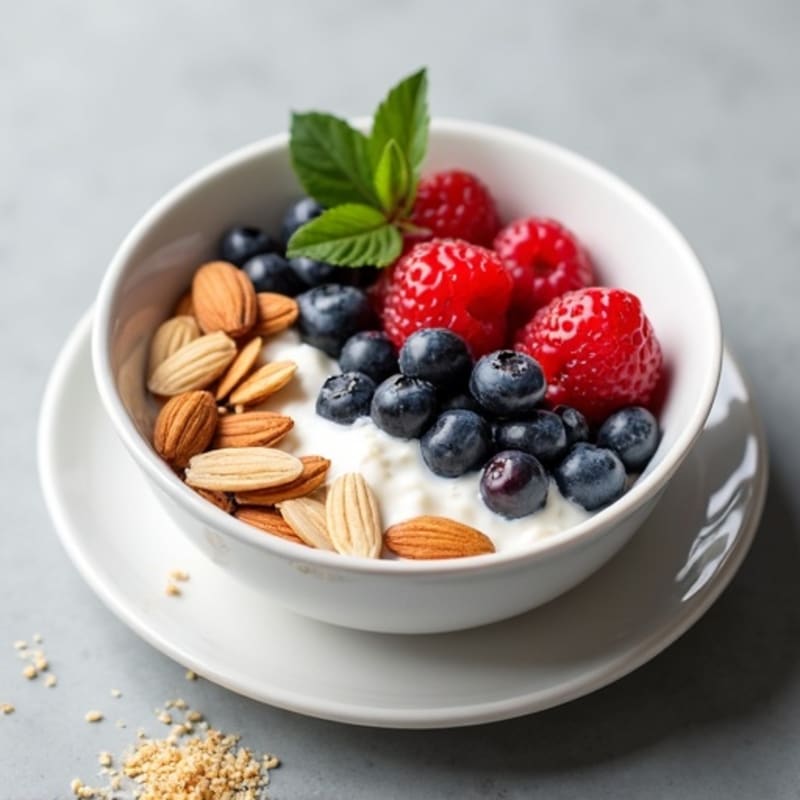 Creamy Greek Yogurt Protein Bowl with Berries and Almonds