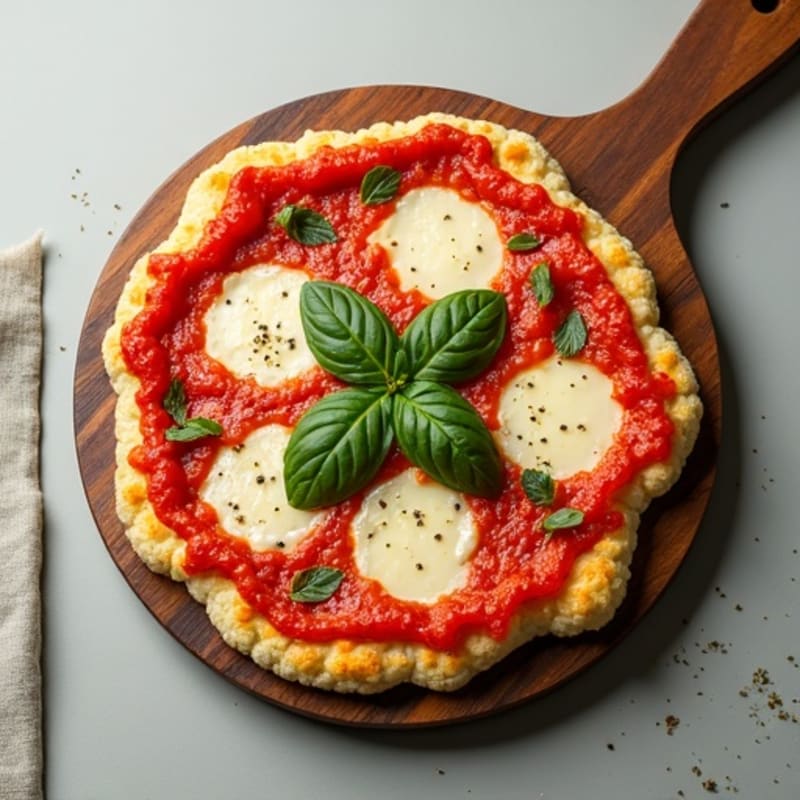 Cauliflower Crust Margherita Pizza with Fresh Basil