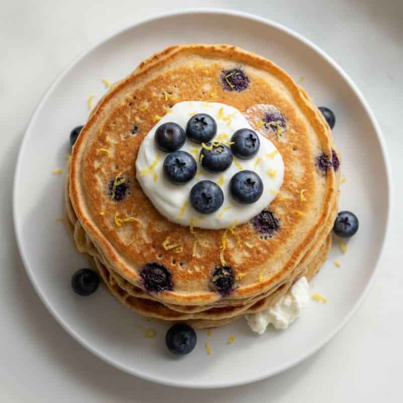 Blueberry Ricotta Pancakes with Lemon Zest