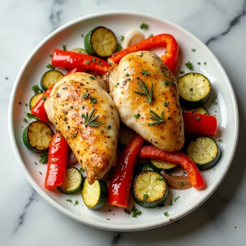Sheet Pan Lemon Herb Chicken and Crispy Roasted Vegetables