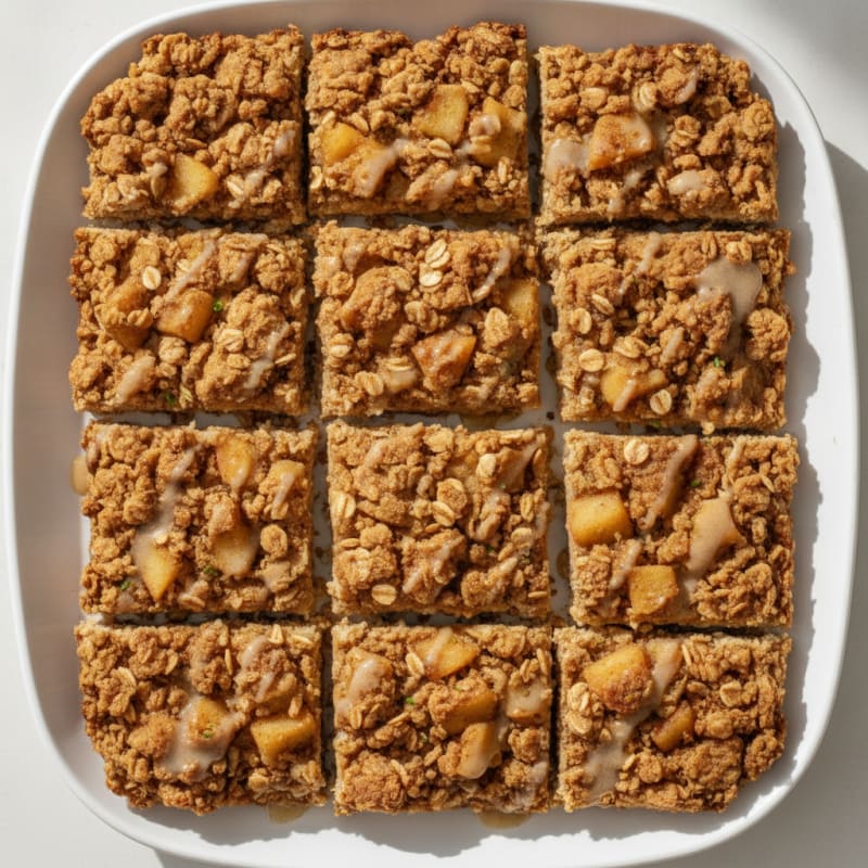 Baked Apple Protein Crumble Bars