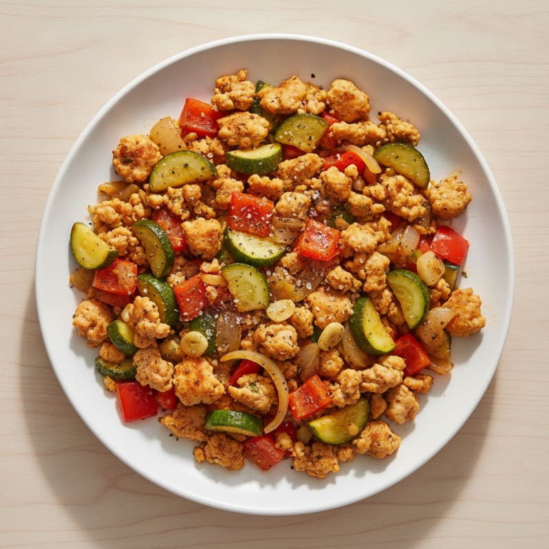 Ground Chicken and Vegetable Skillet