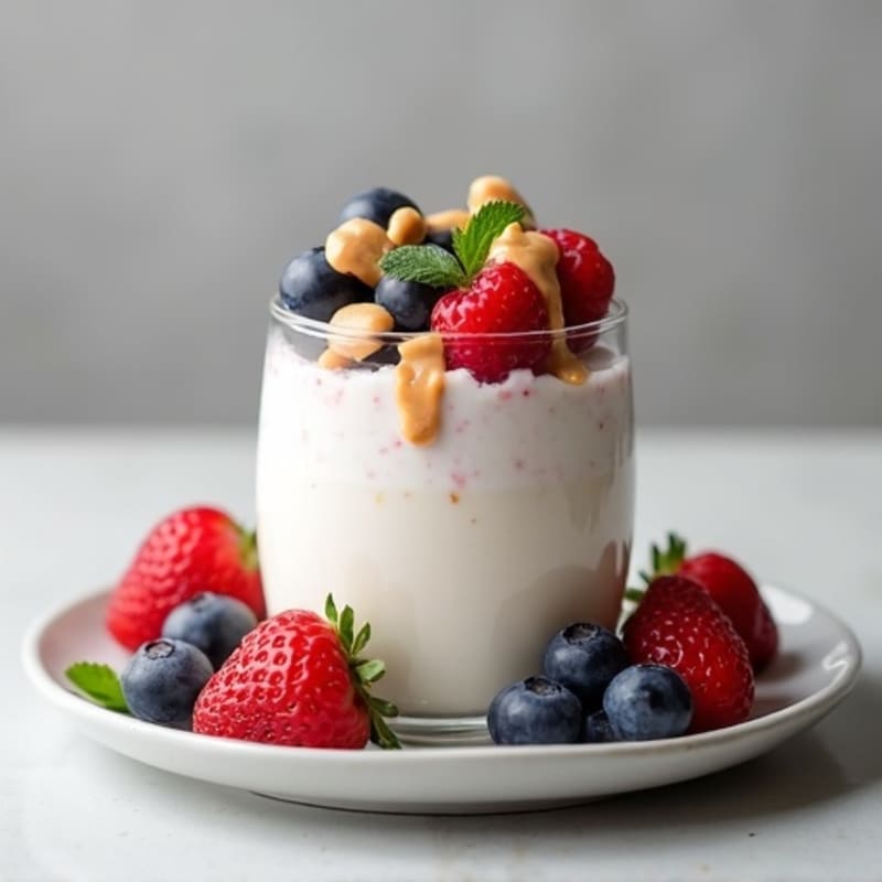 Greek Yogurt Protein Mousse with Mixed Berries