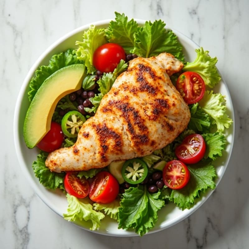 Spicy Lime Chicken Taco Salad with Black Beans