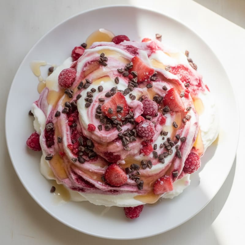 Strawberry Coconut Swirl Frozen Yogurt
