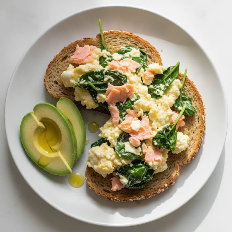 Smoked Salmon and Egg White Scramble with Spinach