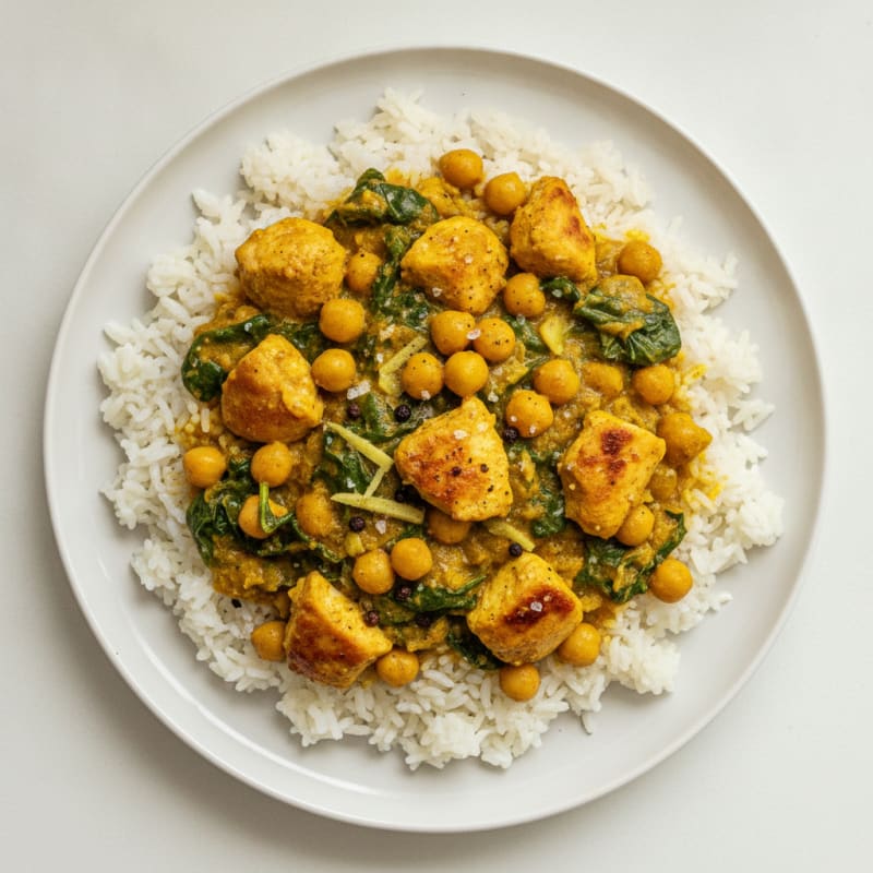 Chickpea and Spinach Curry with Basmati