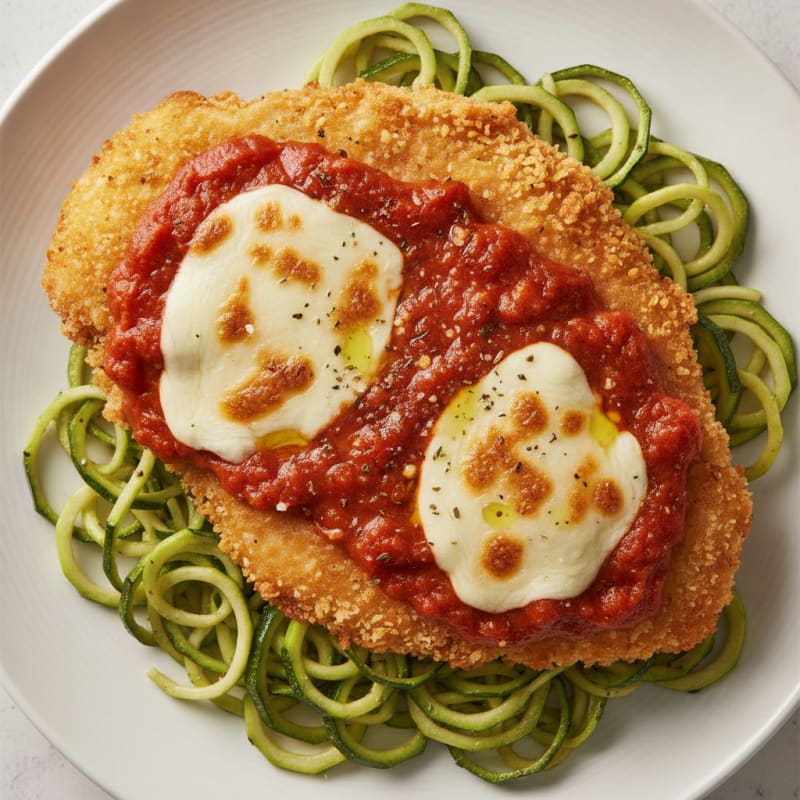 Baked Crispy Chicken Parmesan with Marinara
