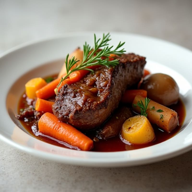 Red Wine Braised Beef with Root Vegetables