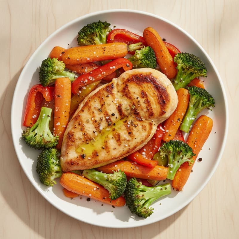 Pan-Seared Chicken with Roasted Vegetables