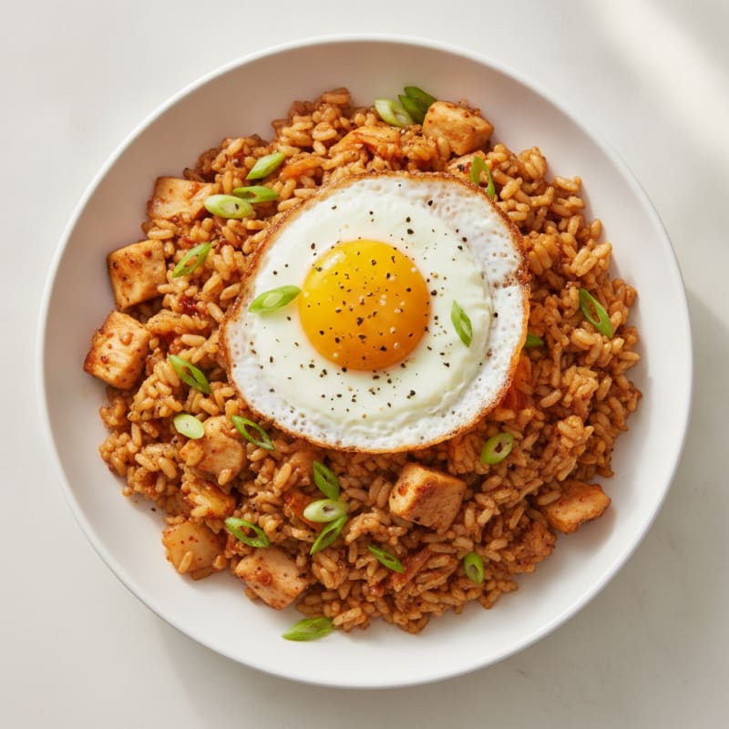 Kimchi Fried Rice with Fried Egg