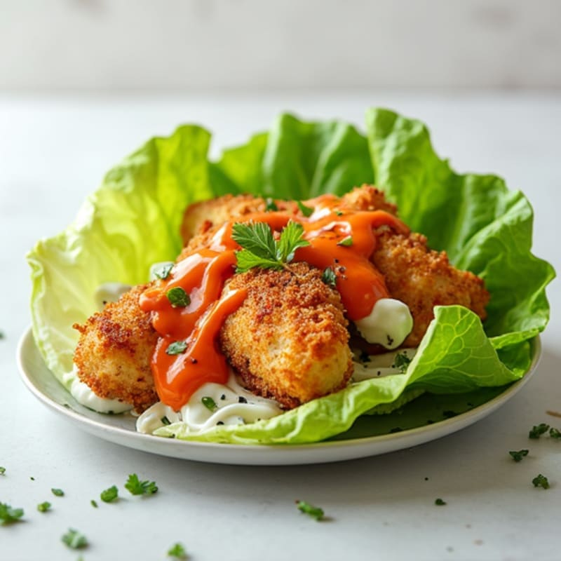 Crispy Buffalo Chicken Lettuce Wrap
