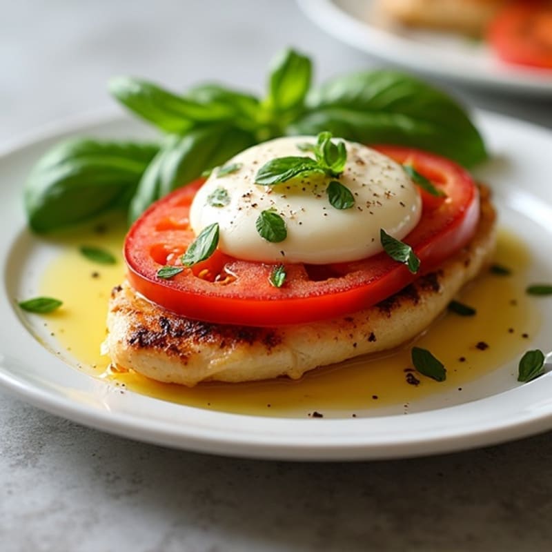 Baked Chicken with Fresh Tomato, Basil & Melty Mozzarella