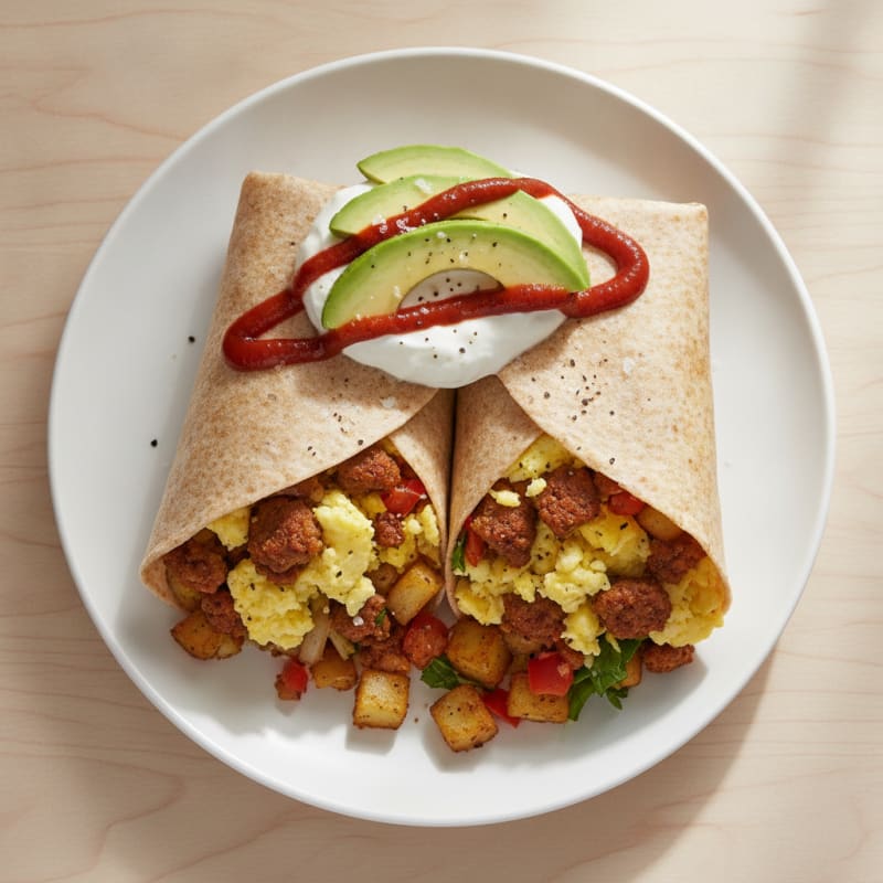 Hearty Breakfast Burrito with Chorizo and Potatoes