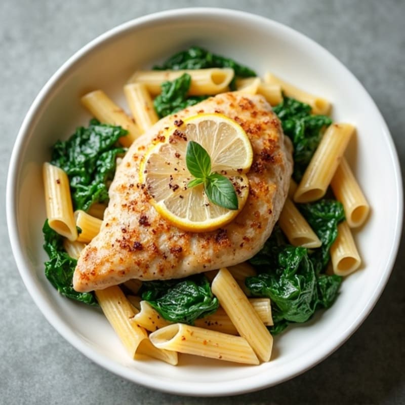 Creamy Lemon Herb Chicken Pasta with Spinach