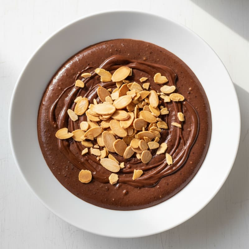 Silky Chocolate Protein Pudding with Toasted Almonds