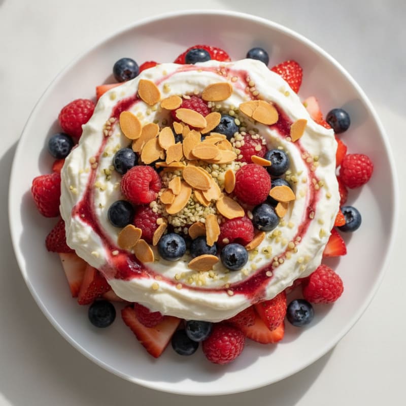 Greek Yogurt Protein Parfait with Mixed Berries