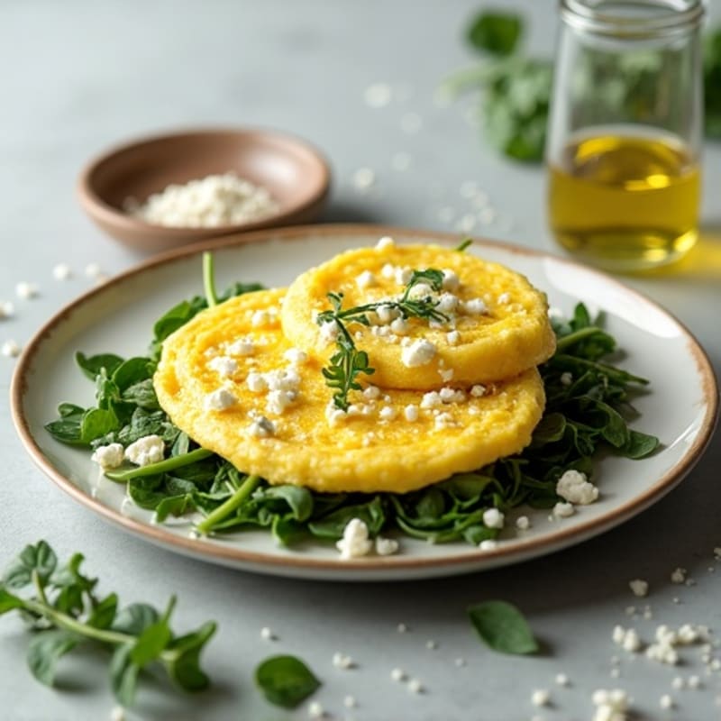 Fluffy Spinach Feta Egg White Omelette