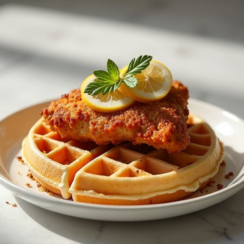 Crispy Baked Chicken with Fluffy Protein Waffles
