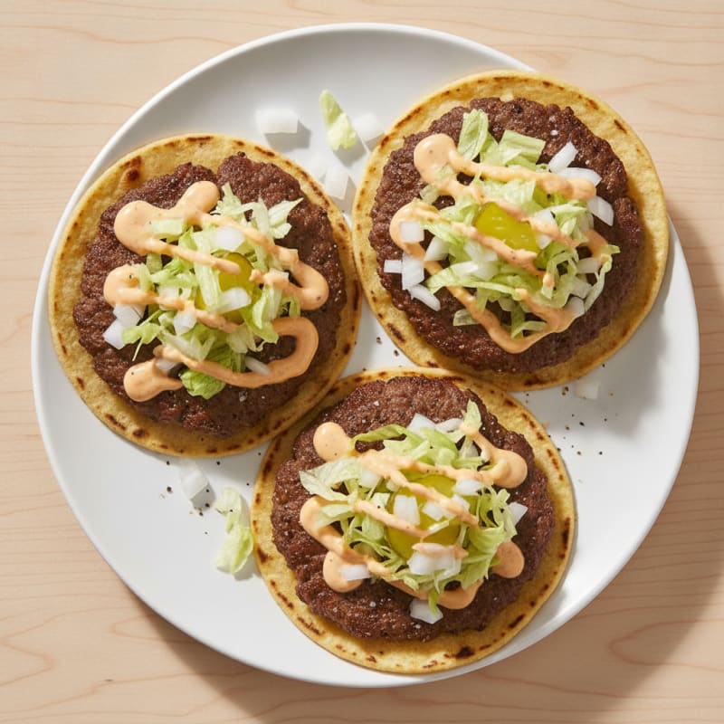 Smash Burger Tacos with Special Sauce