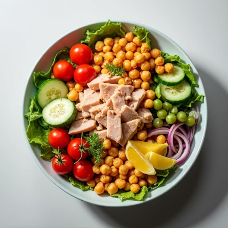 Crispy Chickpea and Tuna Salad Bowl