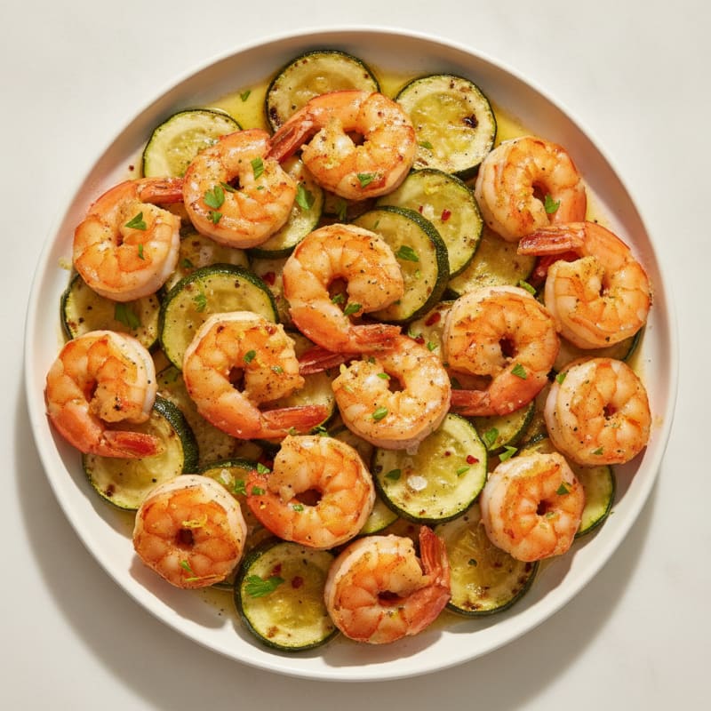 Garlic Shrimp with Roasted Zucchini