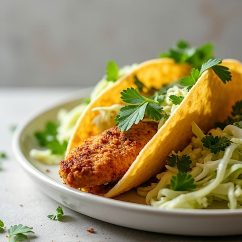 Crispy Chicken Tacos with Fresh Cabbage Slaw