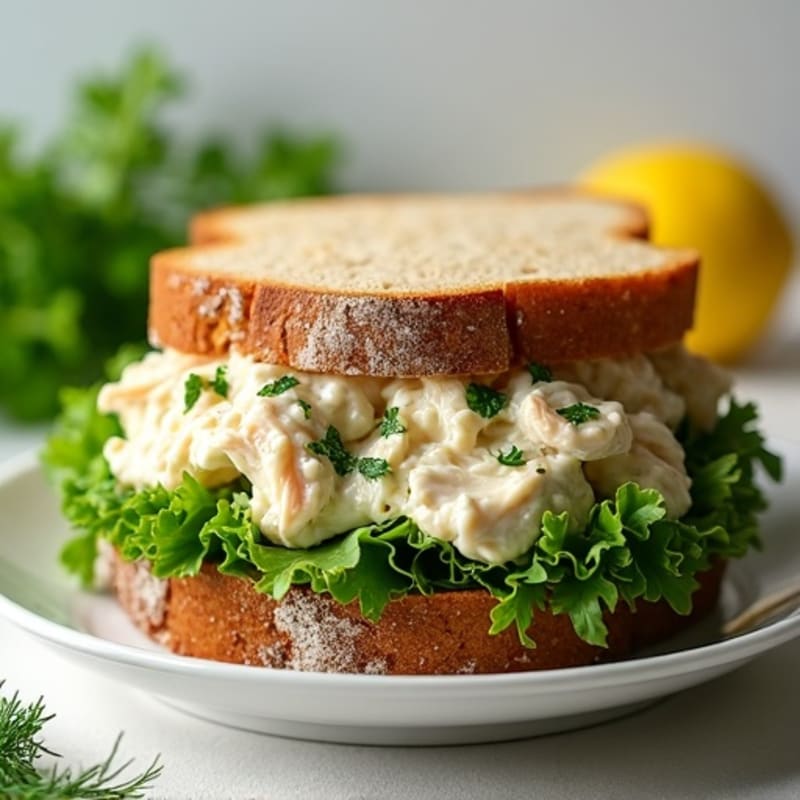 Creamy Herb Chicken Salad Sandwich with Crisp Greens