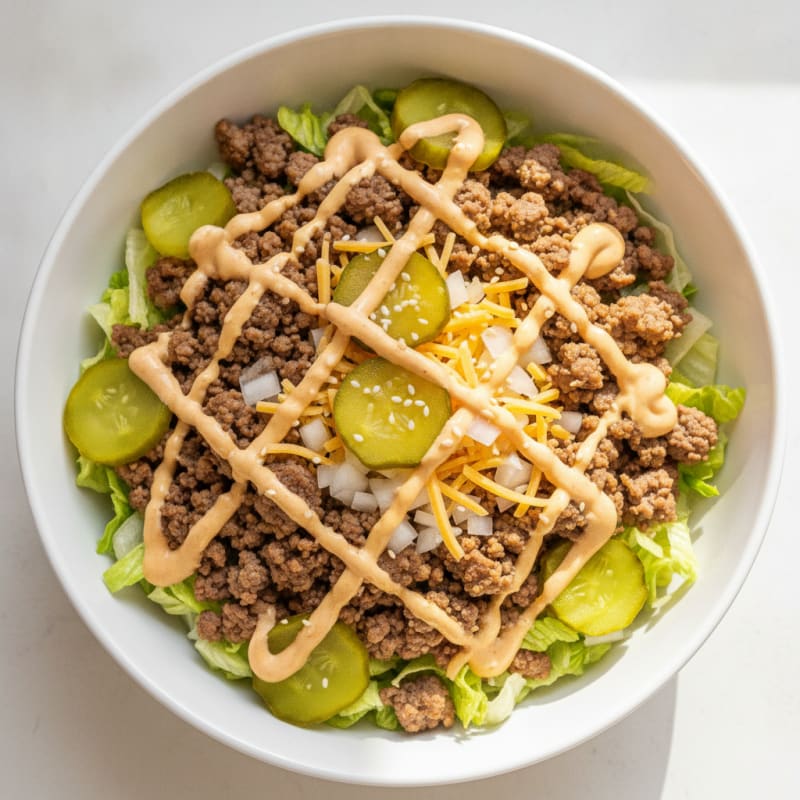 Ground Beef Big Mac Bowl