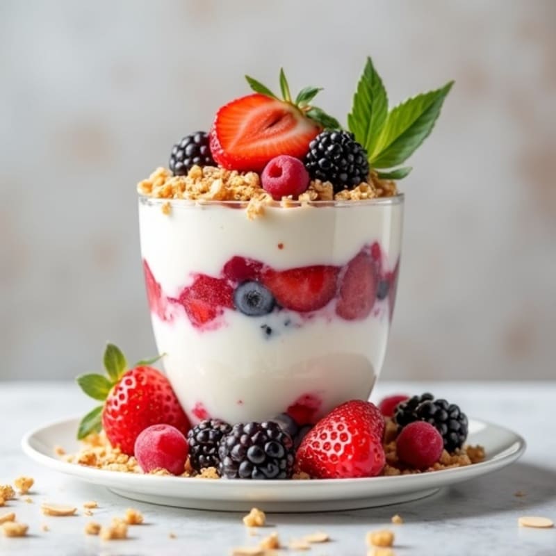 Creamy Greek Yogurt Protein Parfait with Mixed Berries