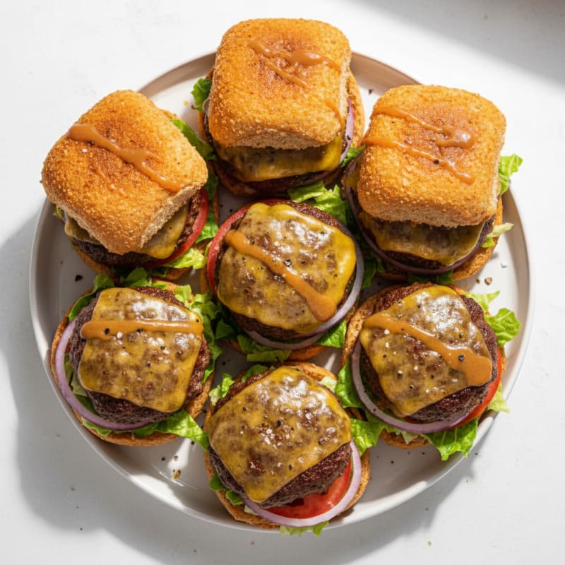 Crispy Beef and Cheddar Sliders