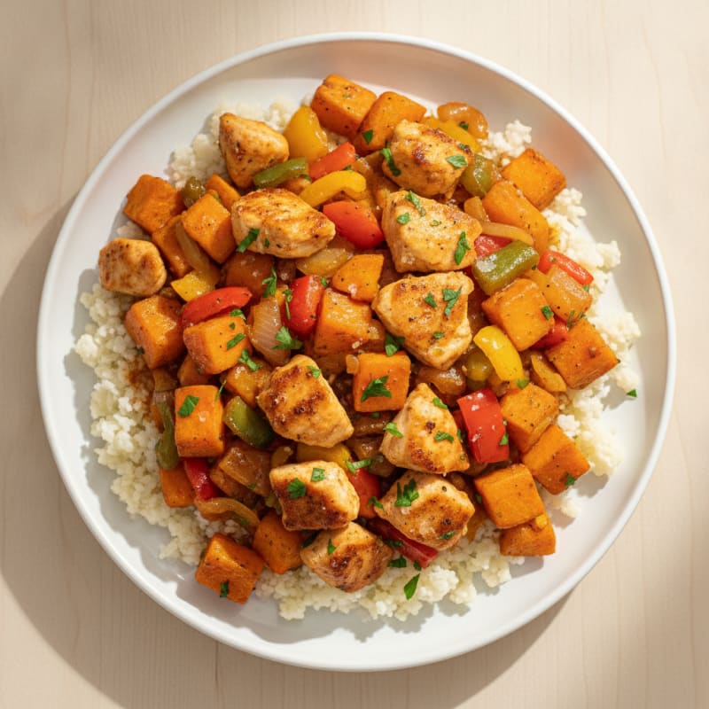 Sweet Potato Chicken with Bell Peppers